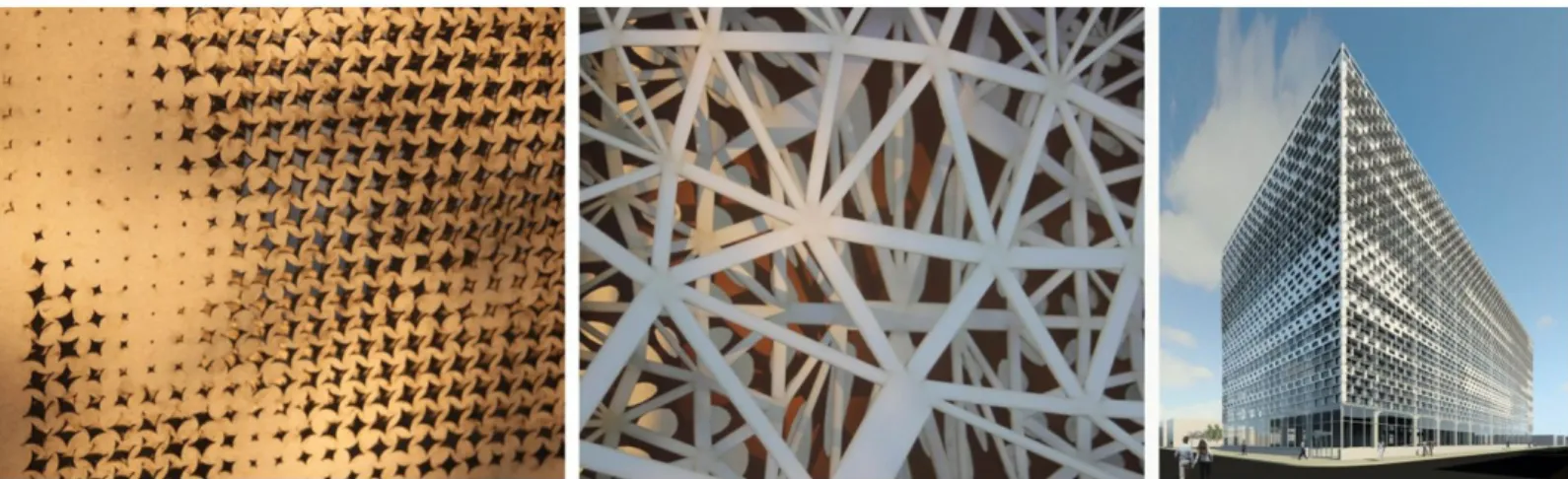 Figure 1. These pattern making projects investigate how the large quantity of  iterations can be filtered and selected based on the feasibility and maximization  of day light