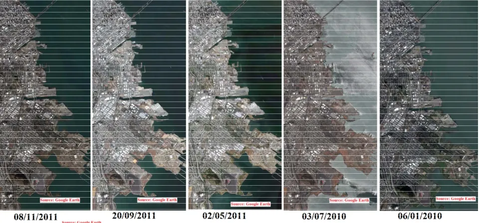 Figure 4. Multitemporal Google Earth images used in present study as a supplementary source for accuracy assessment
