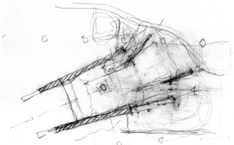 Figure 3: Design Sketch, Bernard Cywinski, FAIA