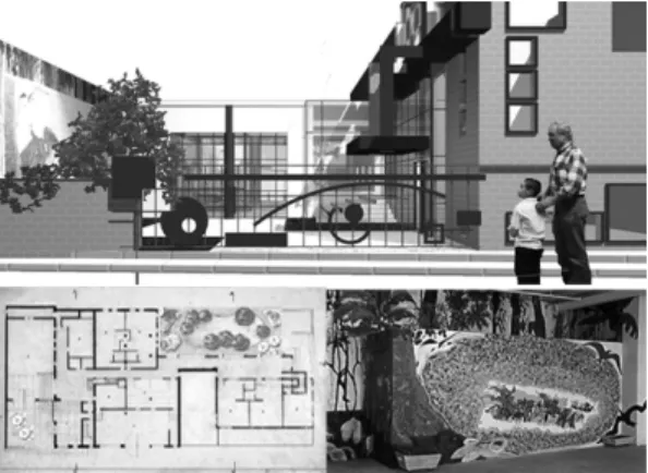 Fig. 6. Overlapping projects. The daycare  future expansion and the mural installation  in the existing play space 
