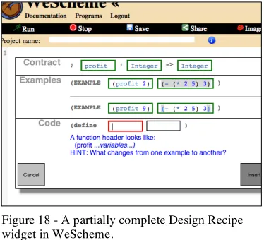 Figure 18 - A partially complete Design Recipe 