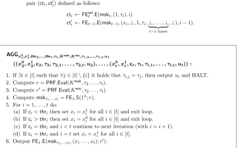 Figure 8: The t-input function AGGx01,x11,thr2,...,thrt,τ1,Kmsk,Kenc,τ ′1,2,...,τ ′1,t,u1.