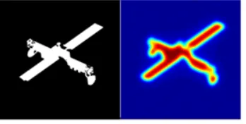 Figure 2.4: Target chrome mask (left) and corresponding truth image at diffraction-limited resolution (right)