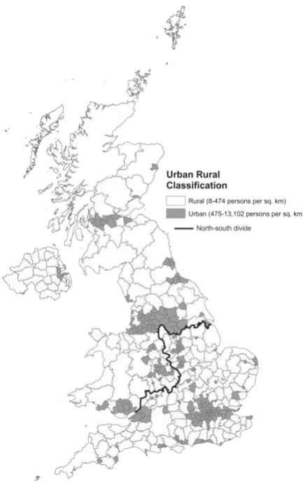 Fig. 1 Districts of the UK and the classifications used 