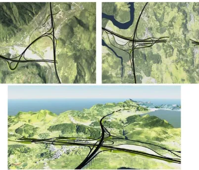Figure 4. The 3D model of the Highway with its surroundings 