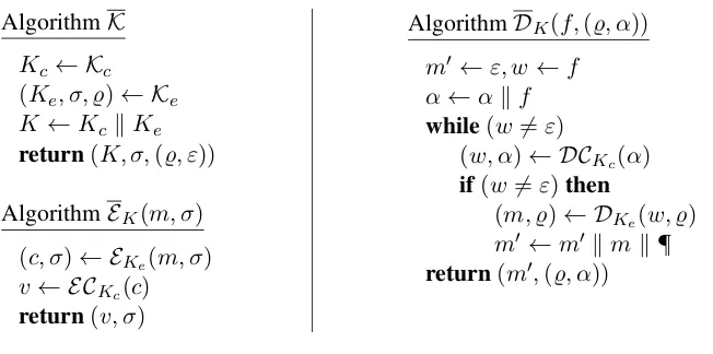 Figure 12: The constructed scheme SE using instantaneously decodable postpocessing.