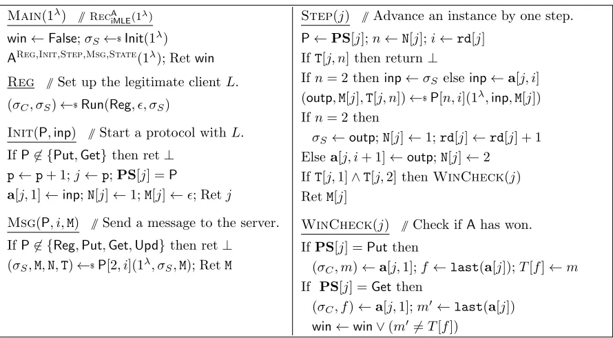 Figure 3: The Rec game. The State procedure returns σS, σC.