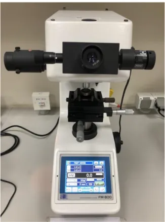 Figure 2.4: FM-800 Vickers Micro-hardness tester. 