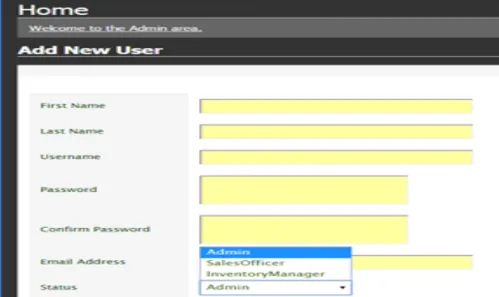 Figure 11.    The screenshot of Create System Users form. 