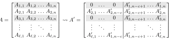 Fig. 1. Transformation of the policy matrix A to be used by the simulator. Rows that belong to corrupted authoritiesare highlighted.
