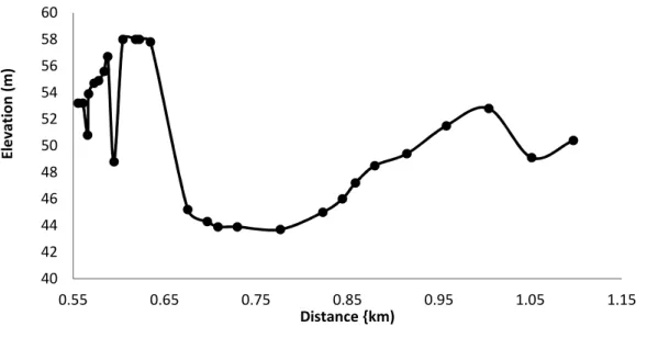 Figure 1 The Elevation Profile of the Terrain 