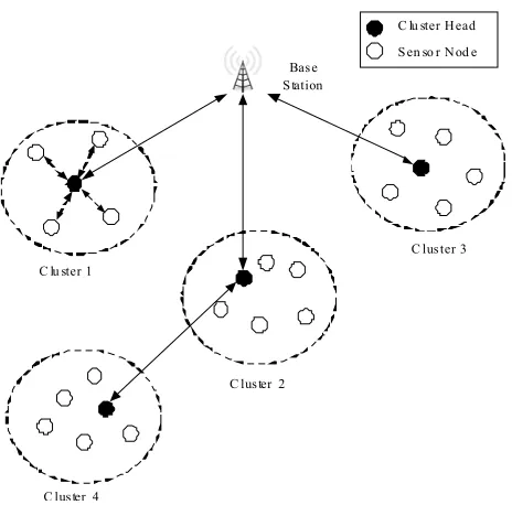 Figure 1. Clustering of SNs in WSN. 