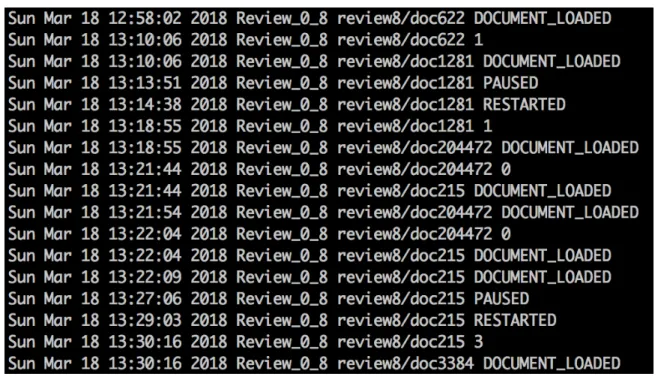 Figure 4.6: Example of the Feedback Integration component’s log data input.
