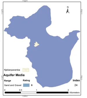 Figure 5. Aquifer media range, rating and index map.                                 