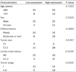 Figure 4. Kaplan-Meier survival curves according to SLC6A10P expression in NSCLC patients