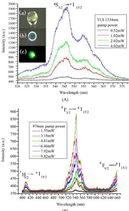 Figure 4 is the schematic diagram of measurement setup. An Er-ion doped silica microsphere was firstly pumped by a tunable laser source at 1534 nm
