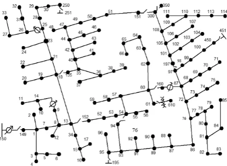Figure 7. IEEE 123 node eletric test feeder sigle-line diagram.