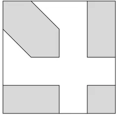Fig. 2. The shape of the matrix representation of the central map of HFEv- over A×Fv.The shaded areas represent possibly nonzero entries.