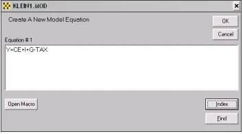 Figure 5.   Adding a New Equation 