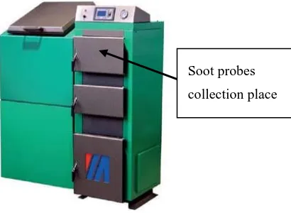 Figure 1. Laboratory stand for fuel combustion with a soot collection point. 