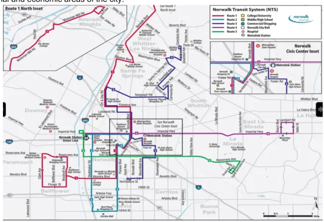 Figure 2-1: Norwalk Transit System Bus Routes 