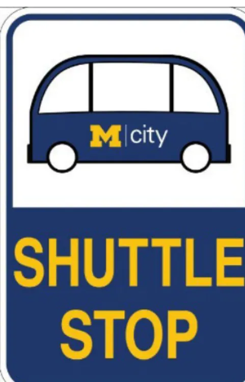 Figure 3-1: Mcity signage design for AV shuttles 