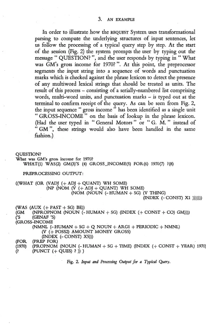 Fig. 2, Input and Processing Output for a Typical Query. 