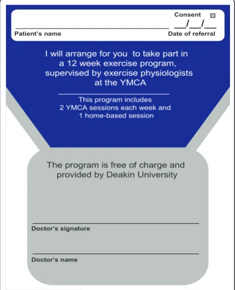 Figure 1 Referral slip provided to participants by clinicians inthe intervention group.