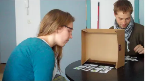 Figure 2: Participant set-up The task was recorded with a Flip Video camera.
