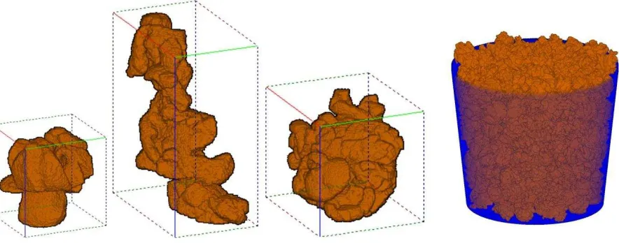 Figure 1. 3D view of popcorn digitized using x-ray tomography at 240 µm/voxel resolution and 