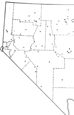 FIGURE 1. Sites in Nevada where soil sam- ples and notes on vegetation were taken. Halogeton occurred or had occurred at all sites