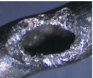Figure 6. The tube burnout due to critical heat flux in nanofluid (0.001v% alumina).  