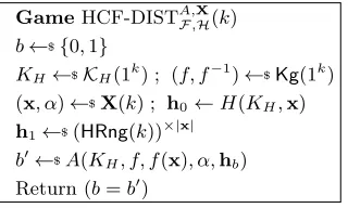 Figure 6: Games to deﬁne PRG-DIST security.