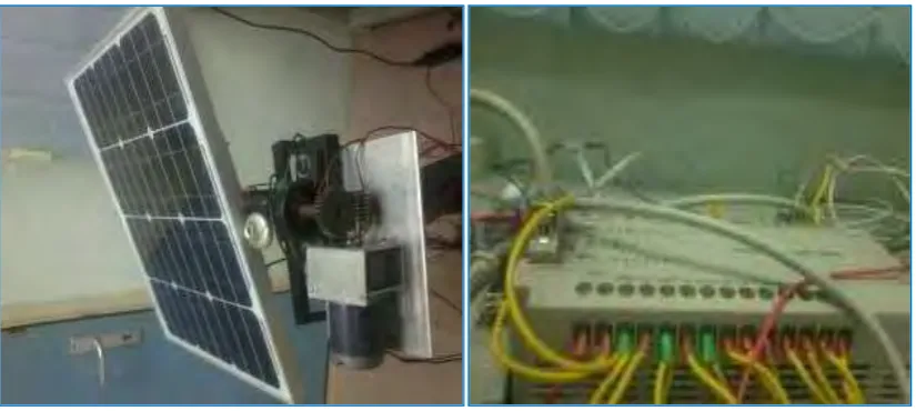 Figure 2.2: Solar Tracker and PLC [4]. 