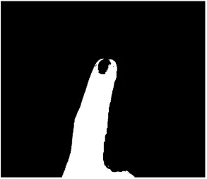 Figure 2. Results of hand extraction and morphological operations.           