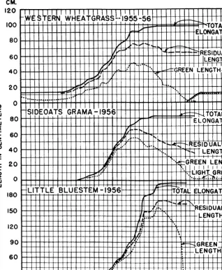 FIGURE 1. Graphs showing total elongation for time and rate of growth of tihree range 