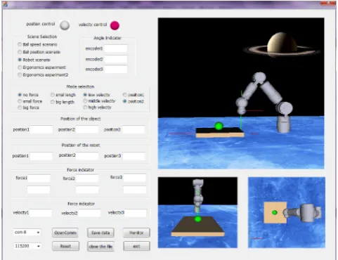 Figure 7. Software Interface of the Force Feedback System 