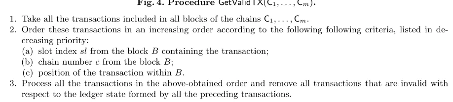 Fig. 4. Procedure GetValidTX(C1, . . . , Cm).