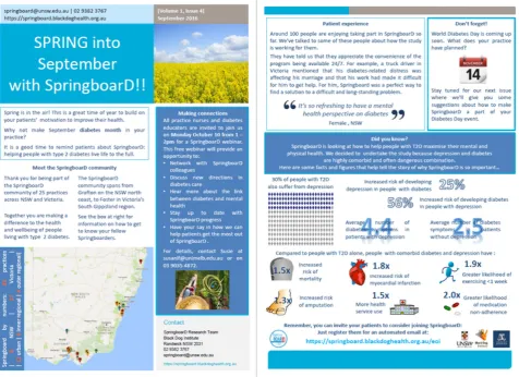 Figure 2. Example of newsletter sent to SpringboarD practices.