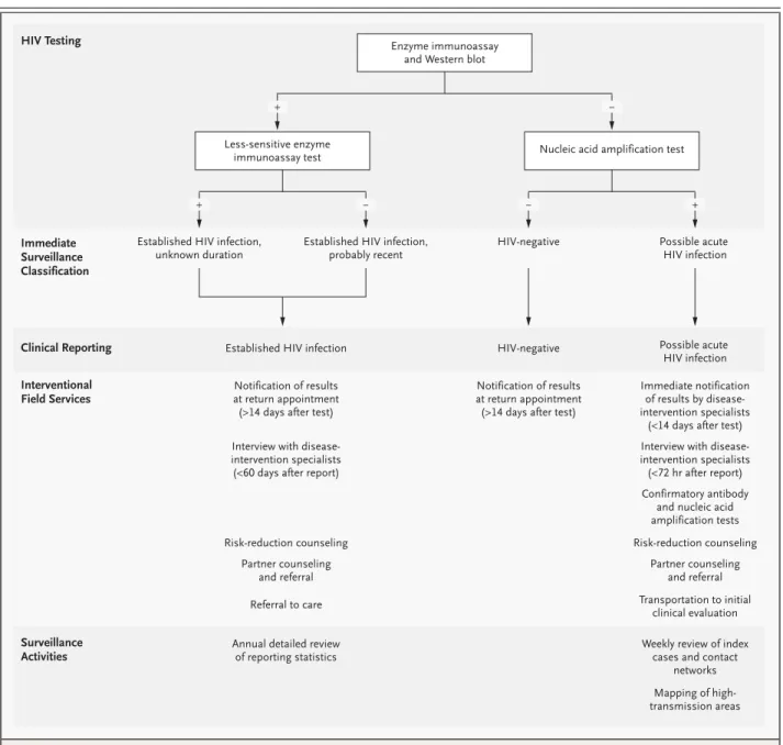 Figure 1.  Algorithm of the Procedures of the North Carolina Department of Health and Human Services for HIV Testing, Notification,  and Surveillance.
