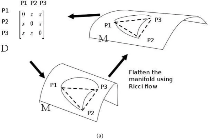 Figure 2: Illustration of the piecewise Ricci ﬂow embedding.