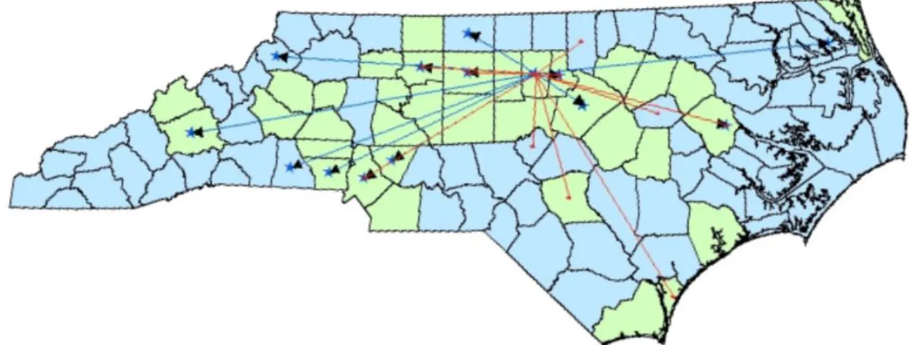 Figure 2.2: Physician Movement to and from Orange County, 2003-2004