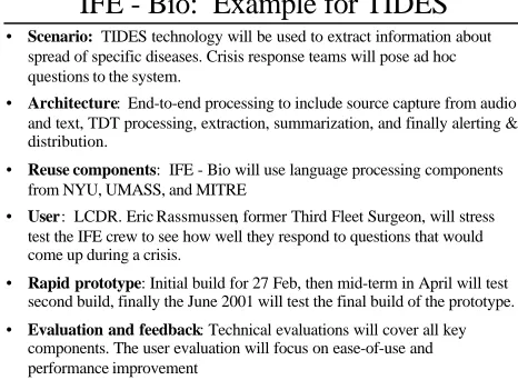 Figure 2: Overview example of IFE-Bio