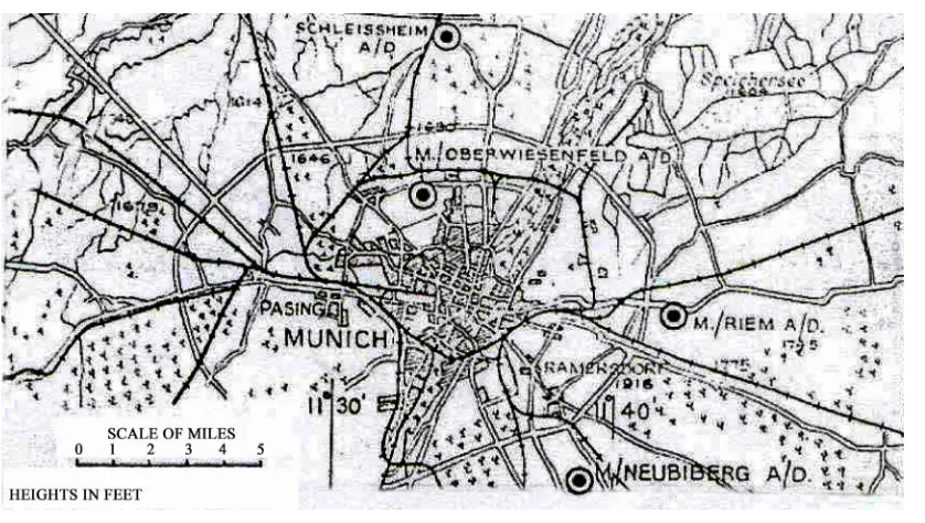 Figure 1. Location of the airfields of Schleißheim and Neubiberg (Ries & Dierich, 1993)