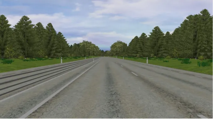 Figure 4: Simulated scenario showing the 2+1 Swedish road  379 