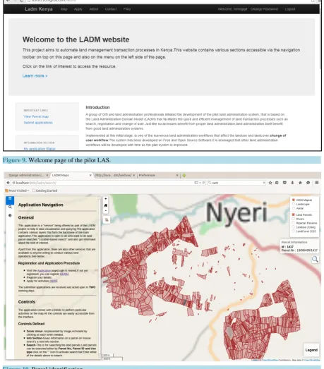 Figure 9. Welcome page of the pilot LAS.                                                                         