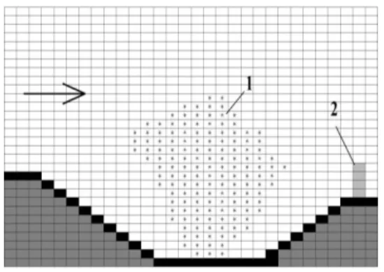 Fig. 2. Pollution zone: t=0.1 (time is dimensionless): 