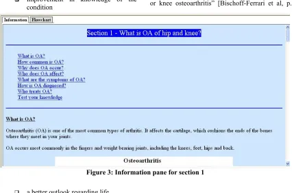 Figure 3: Information pane for section 1 