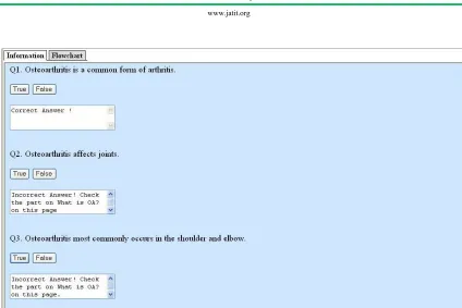 Figure 6: Example of answers to “Test your knowledge” section 