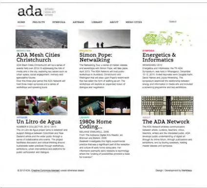 Figure 8 – The ADA website front page (www.ada.net.nz) 